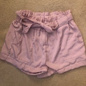 Pink trouser tie shorts
